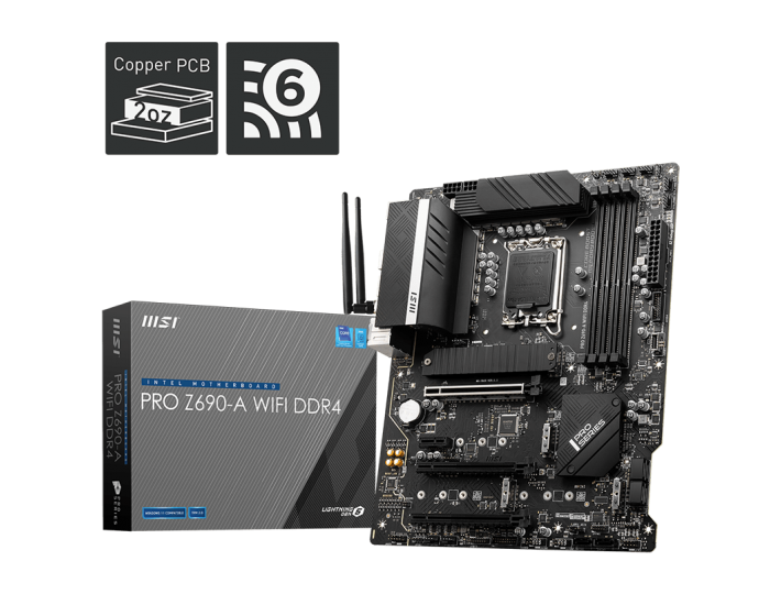 MSI MOTHERBOARD 690 (PRO Z690A WIFI DDR4) (FOR INTEL)